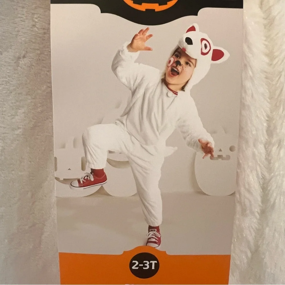 Target Spot the dog mascot Kids White and Red plush Halloween Costume 2T-3T NWT
